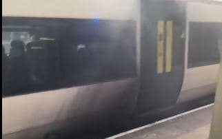 Gatwick Airport station evacuated after train catches fire